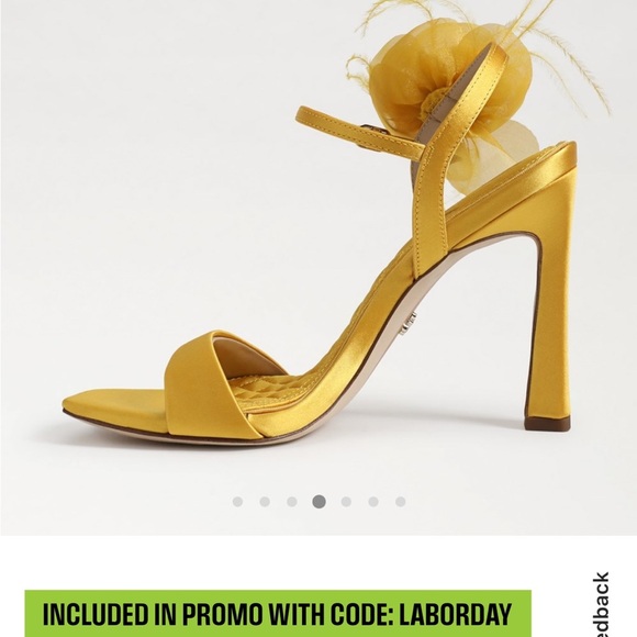 LEANA FLOWER STRAP HEEL size 5.5 sunflower satin sold out in stores - Picture 7 of 10